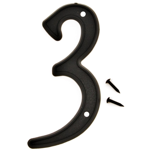 Hy-Ko 4In Black Plastic Number 3, 10PK A10293 - main
